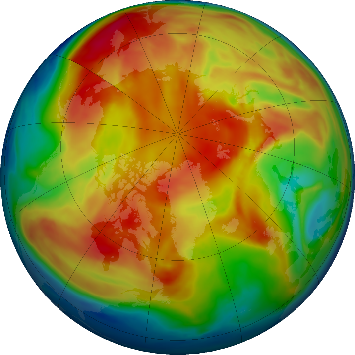 Arctic ozone map for 18 February 2019